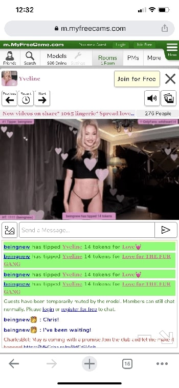 MyFreeCams on mobile